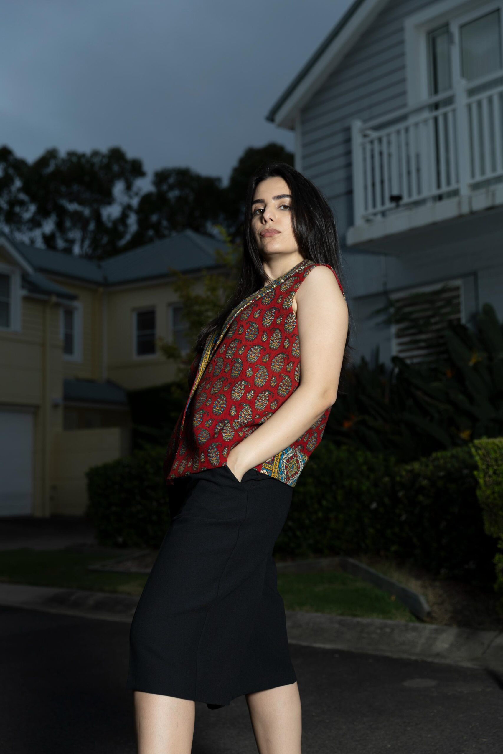 Red Kaf Lapi Waistcoat - Image 3