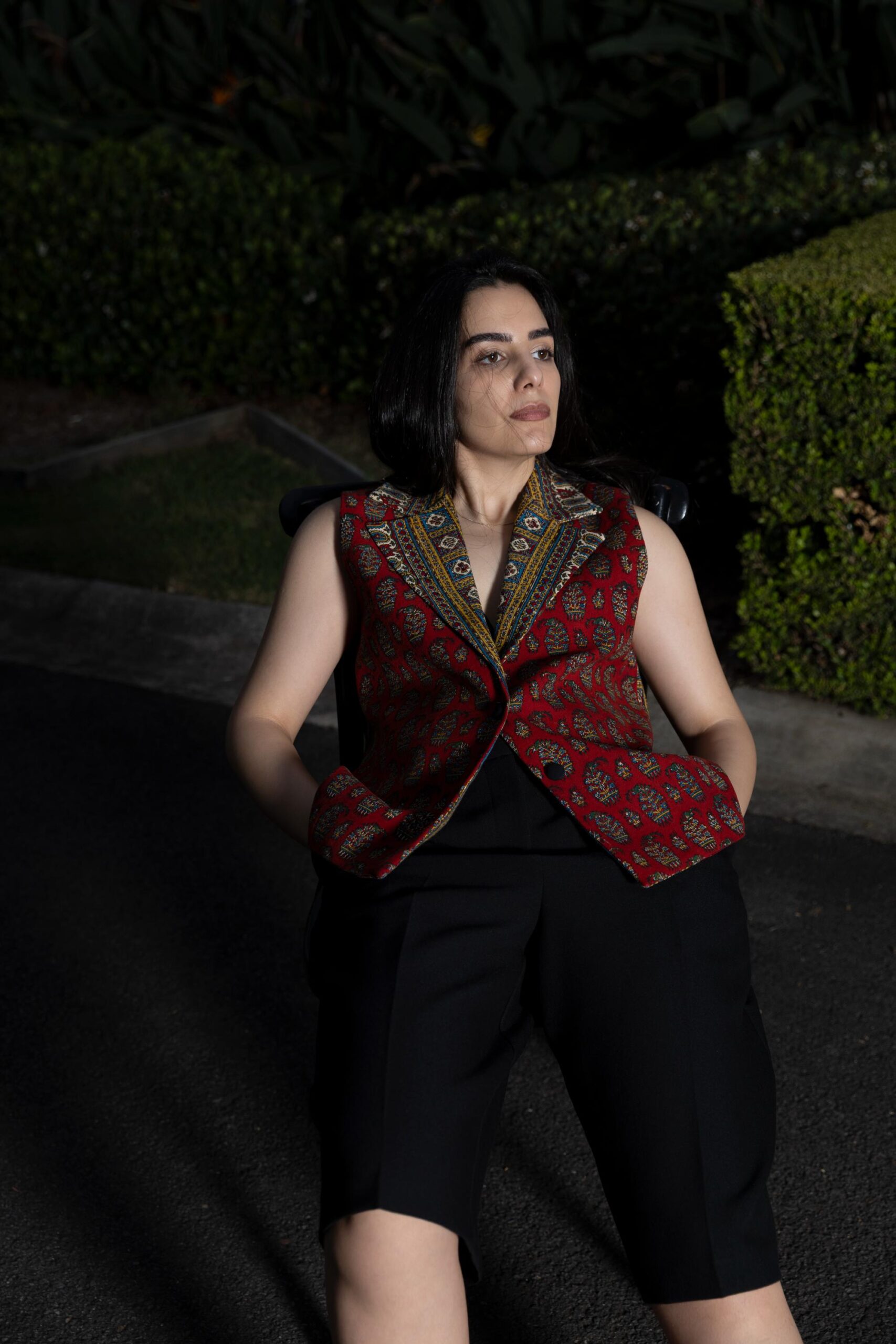 Red Kaf Lapi Waistcoat